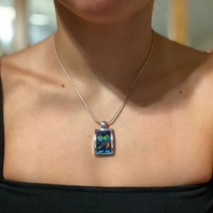 Silver & Multicolored Crystal Necklace